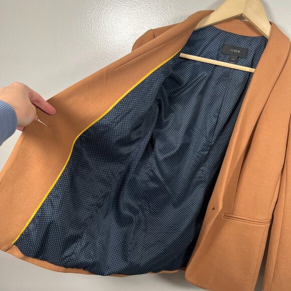 J.Crew Parke Bi Stretch Blazer Jacket Size 2 Camel Brown Career Work Business - Picture 7 of 11